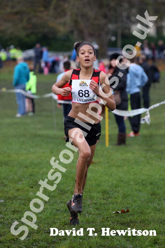 Katy-Ann Mcdonald 2nd in the under-13s girls,  2012 McCain Liverpool Cross Challenge.